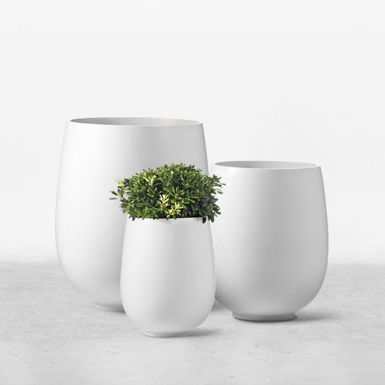 wine-glass-planter-white-group | Think Outside Gardens