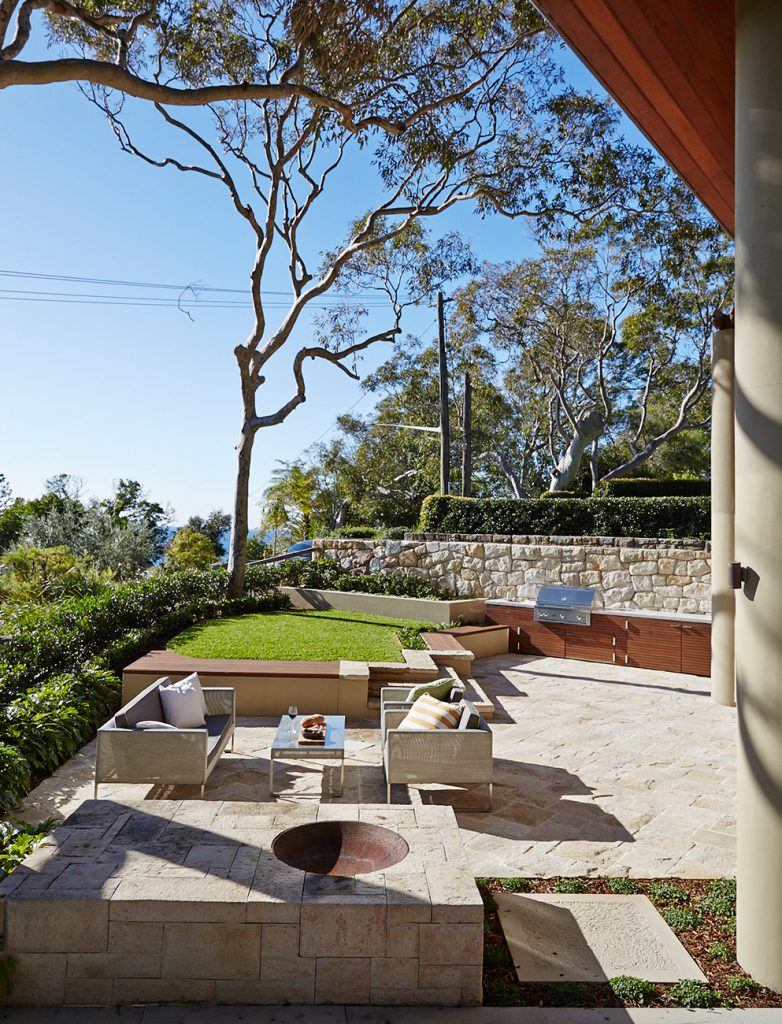 Coastal garden design featuring natural planting and outdoor living space